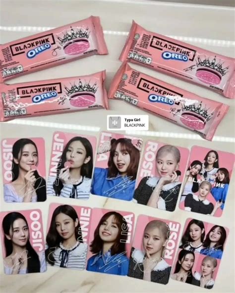 Oreo Blackpink With Postcard With Pc Oreo Black Pink With Post Card