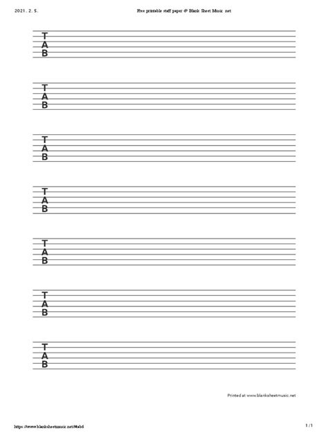 Free Printable Staff Paper At Blank Sheet Music Pdf