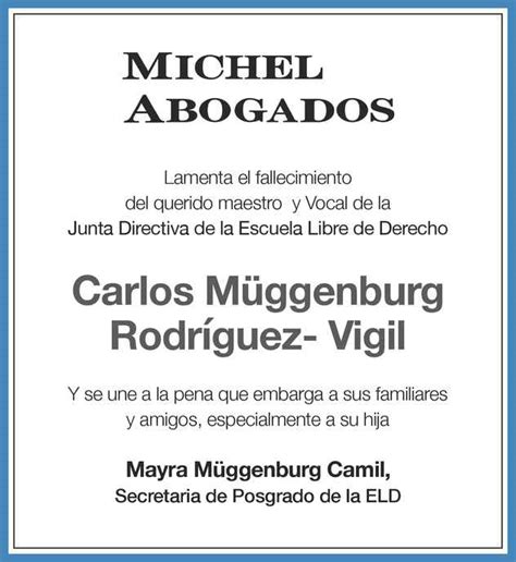 Don Carlos M Ggenburg Rodr Guez Vigil Obituario Esquela