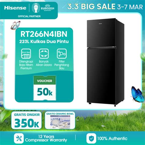 Hisense Kulkas Pintu Rt N Ibn L Gross Capacity Black No