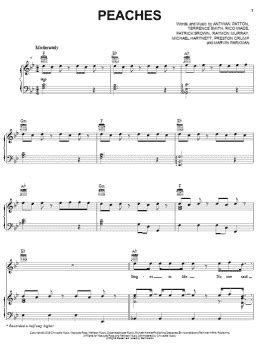 Peaches (Piano, Vocal & Guitar Chords (Right-Hand Melody)) - Print Now