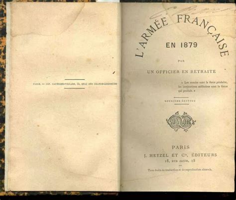 L ARMÉE FRANÇAISE EN 1879 institutions militaires établissements d