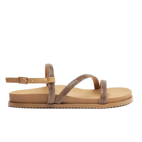 Sandália Anacapri Papete Nude Três Tiras Glam