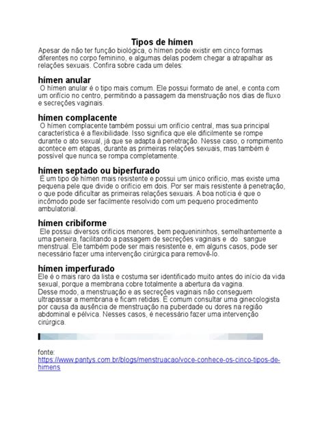 Tipos De Hímen Pdf