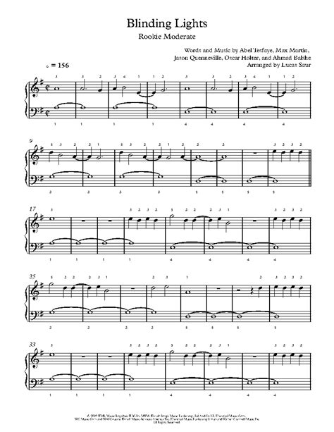 Blinding Lights by The Weeknd Sheet Music & Lesson | Rookie Level