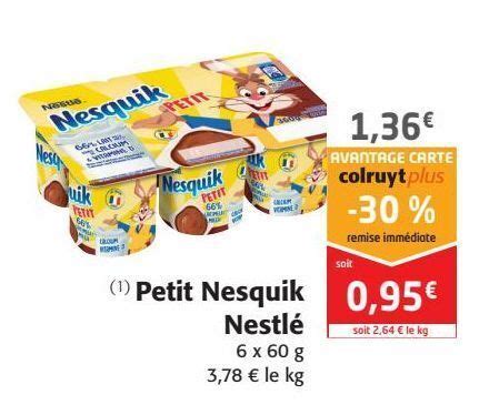 Promo Petit nesquik nestlé chez Colruyt