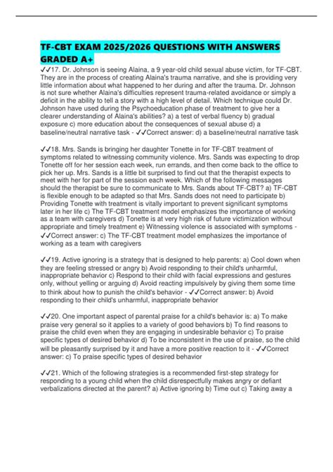 TF-CBT EXAM 2025/2026 QUESTIONS WITH ANSWERS GRADED A+ - TF-CBT - Stuvia US