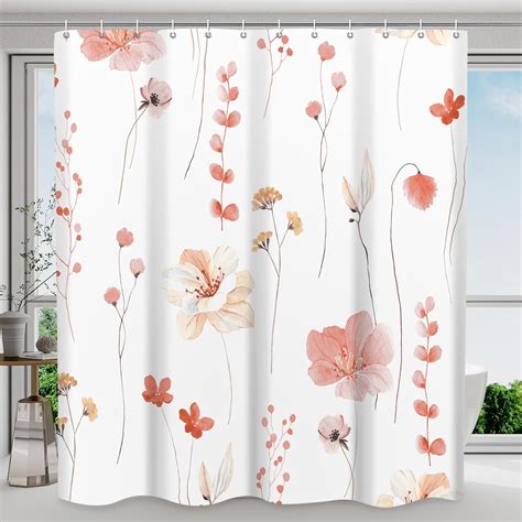 Amazon WITHLOC Shower Curtain Watercolor Flower Shower Curtain