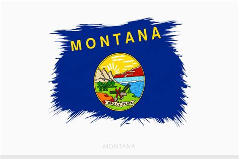 Grunge Flag Of Montana Vector Abstract Grunge Brushed Flag Of Montana