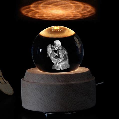 Custom Crystal Ball Photo Night Lamp Rotating Musical Box Pw