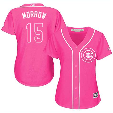 Womens Majestic Chicago Cubs 15 Brandon Morrow Authentic Pink Fashion