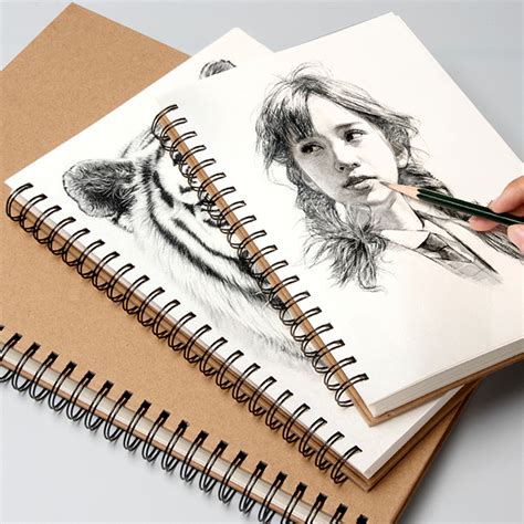 Caderno Para Desenhar Profissional - Caderno de Esboços Profissional Espiralado 160 GSM Papel Espesso para ...