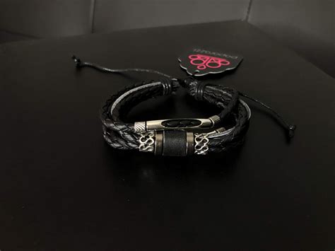 Run Out Of Road Black Bracelet Paparazzi Flamingo Angie