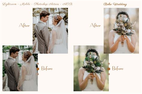 Boho Wedding Lightroom Presets Mobile Photoshop Actions Filters Instagram Blogger Influencer