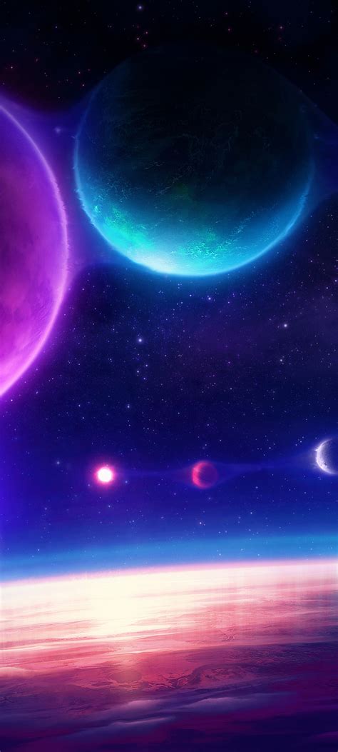 1080x2400 Colorful Planets Chill Scifi Pink 4k Google Pixel 7 ,HD 4k ...