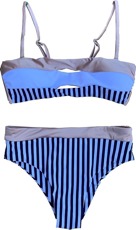 Sogno D Oro Striped Costume Da Bagno Donna Una Spalla Set Bikini