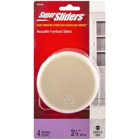 Super Sliders Size 3 12 Inch Round Plastic Furniture Sliders Beige 4