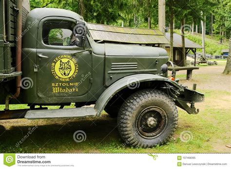 Historic Soviet ZIL 157 6x6 Army Truck Side View Editorial Photo