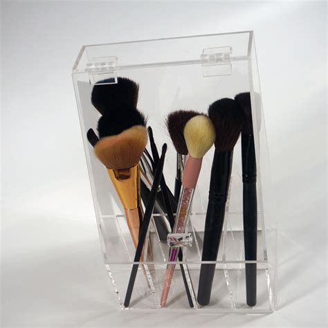 Factory Custom Transparent Acrylic Makeup Brush Display Box With Lid