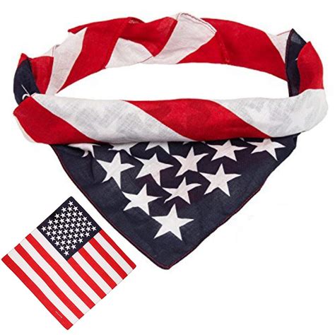 Amazon.com: BETTERLINE American Flag Bandana Headband - USA Bandanna