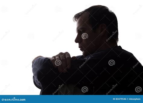 The Young Man Thought Silhouette Stock Photo Image Of Clean Side