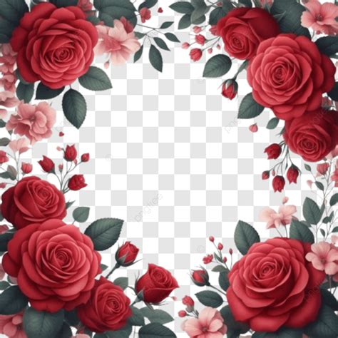 Red Rose Flower Border, Flowers, Red Rose, Rose Border PNG Transparent Image and Clipart for ...