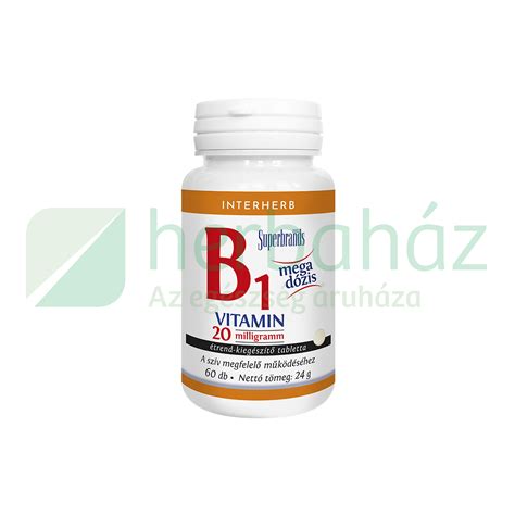 INTERHERB B1 VITAMIN 20MG TABLETTA 60DB Herbaház