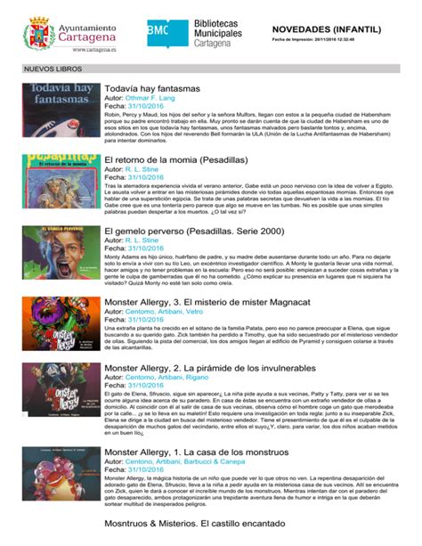 Novedades Infantil Bibliotecas Municipales De Cartagena