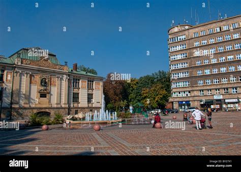 Fountain And Monument To Jan Matejko In Downtown Krakow Poland Tourist