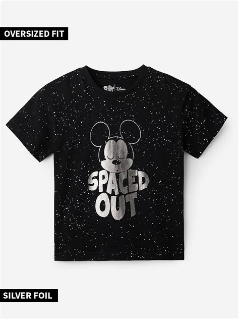 Disney Spaced Out Ft Mickey Mouse Oversized Girls Cotton Oversized