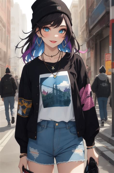 Ai Art Cyberpunk Girl By Potee Pixai Anime Ai Art Generator For Free