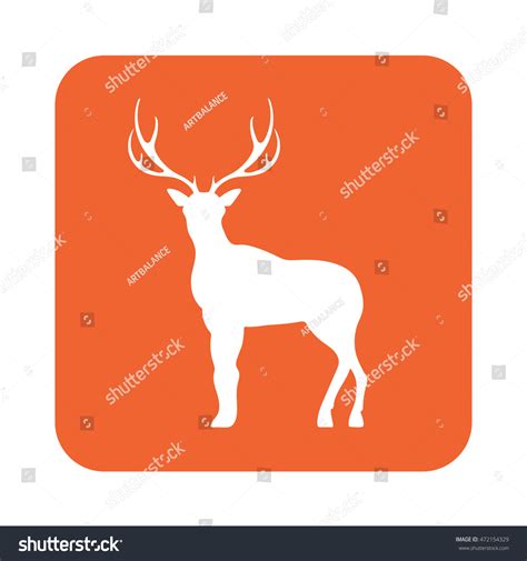 Silhouette Deer Flat Deer Icon Stock Vector Royalty Free 472154329 Shutterstock