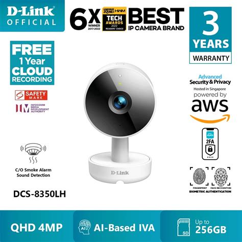 D Link Dcs Lh K Qhd Indoor Wifi Wi Fi Secured Ip Camera Fa