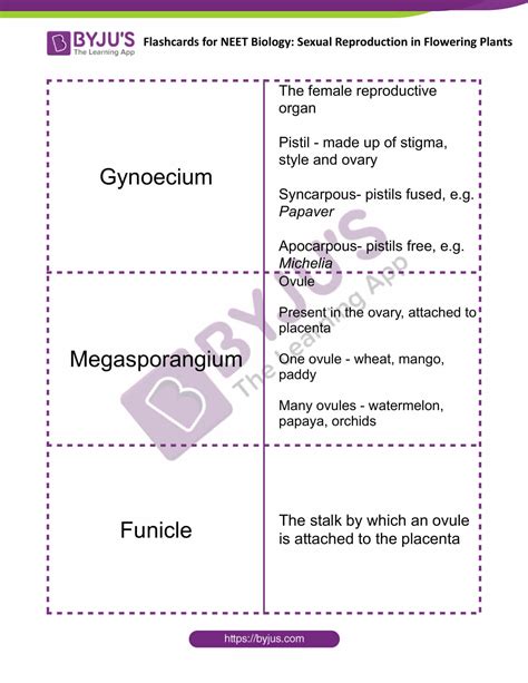 Sexual Reproduction In Flowering Plants Flashcards For Neet Biology