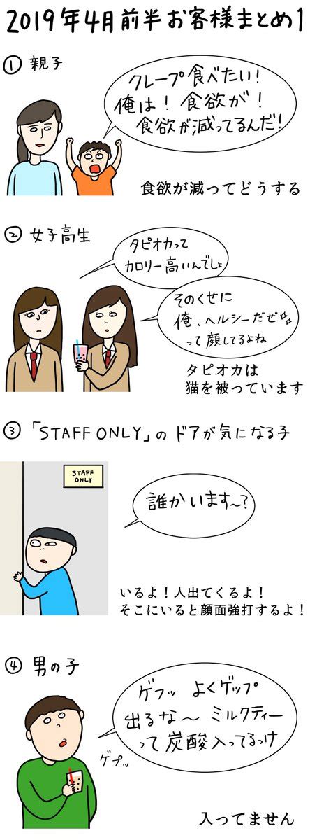 クレー「クレープ屋で働く私のどうでもいい話4月前半まとめ2019 最近、令和 ってい」ただまひろの漫画