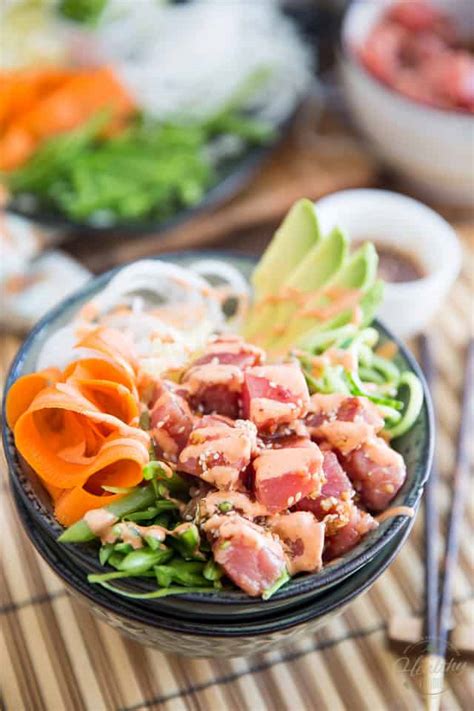 Spicy Tuna Poke Bowl • The Healthy Foodie