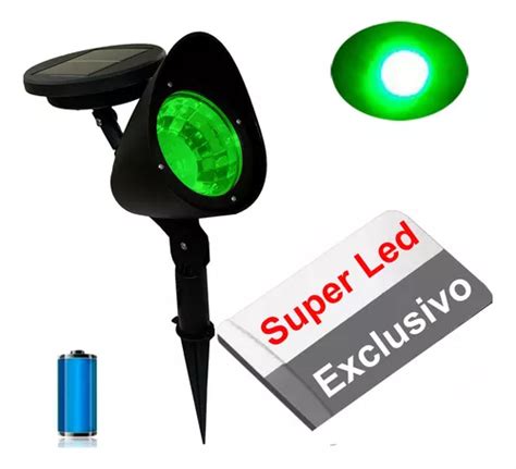 Luminária Espeto Poste Luz Solar Verde Spot Super Led para Grama Jardim