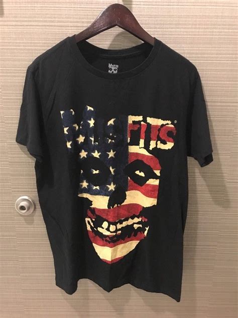 Misfits Large American Flag Skull Black T Shirt Band Shirt Band Merch