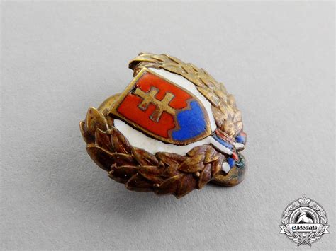 Slovakia A Hlinka Slovak Peoples Party Membership Badge Emedals