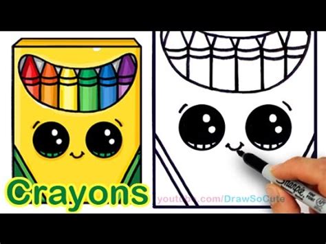 How to Draw a Crayon Box Cute and Easy step by step