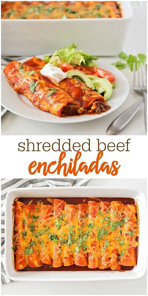 Easy Shredded Beef Enchiladas Just 6 Ingredients Lil Luna