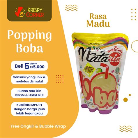 Jual Popping Boba Madu Jelly Mutiara Topping Minuman Kekinian Poping