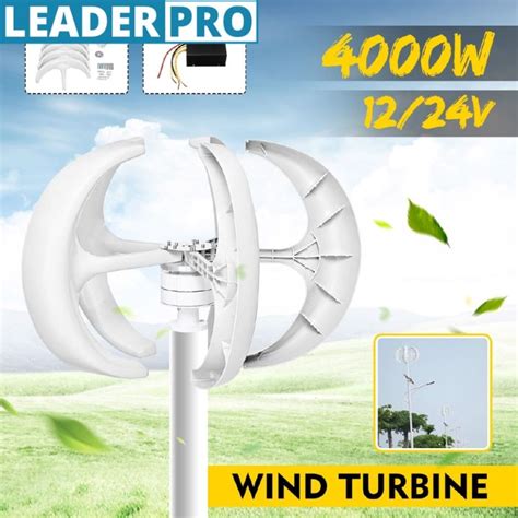 4000w 12v 24v Lantern Vertical Axis Wind Turbines Generator 5 Blades