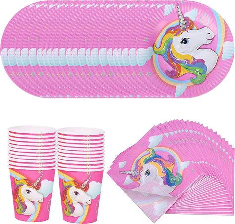 Amycute Pcs Ni Os Vajilla Dise O Unicornio Vasos Platos