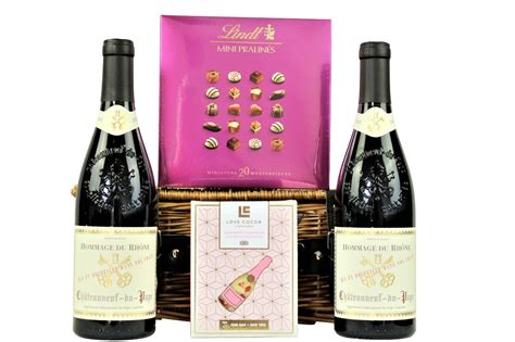 Duo Of Wine And Chocolates Gift Basket Handmade Hamper Co Uk