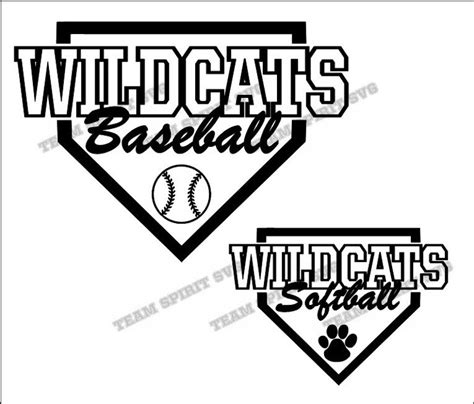 Wildcats Baseball Softball Base Download Files SVG DXF - Etsy