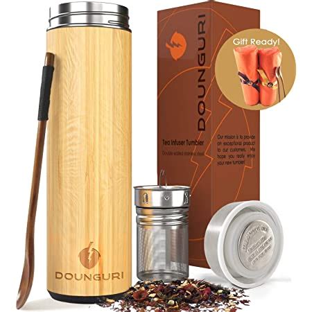 Amazon The Love Bamboo Tea Tumbler Thermos With Infuser Strainer