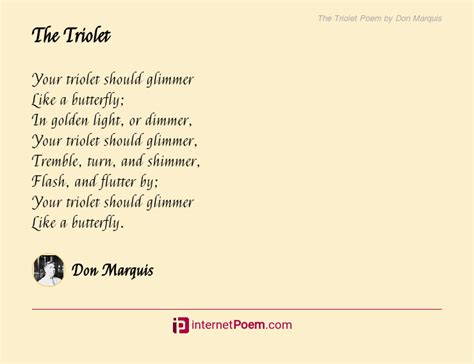 The Triolet Poem by Don Marquis