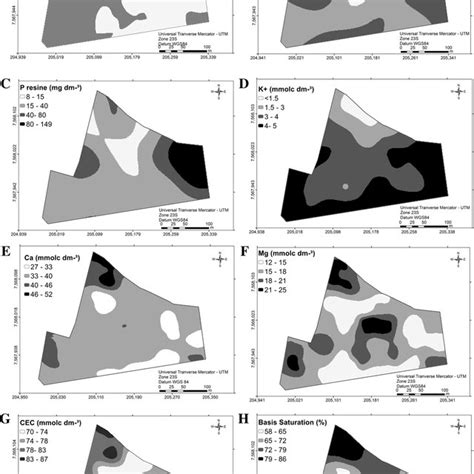 Kriged Maps For Clay A Soil Apparent Electrical Conductivity ECa B