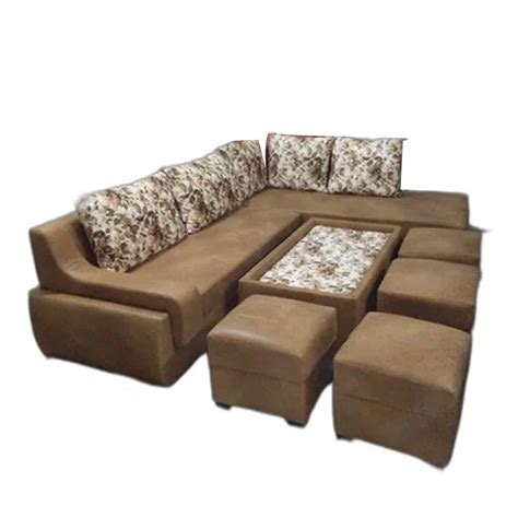 9 Seater Leather L Shape Wooden Sofa Set With Lounger At Rs 25000 Set